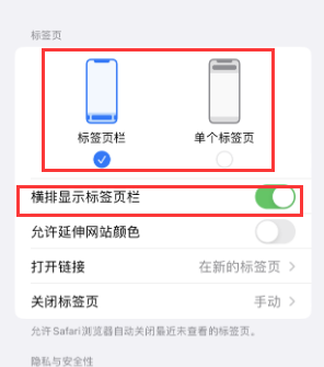 潍城iPhone授权维修分享Safari浏览器如何切换标签栏位置 